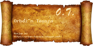 Orbán Tessza névjegykártya